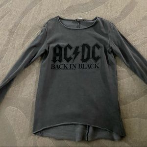 Grey raw hemmed ac/dc sweatshirt size small